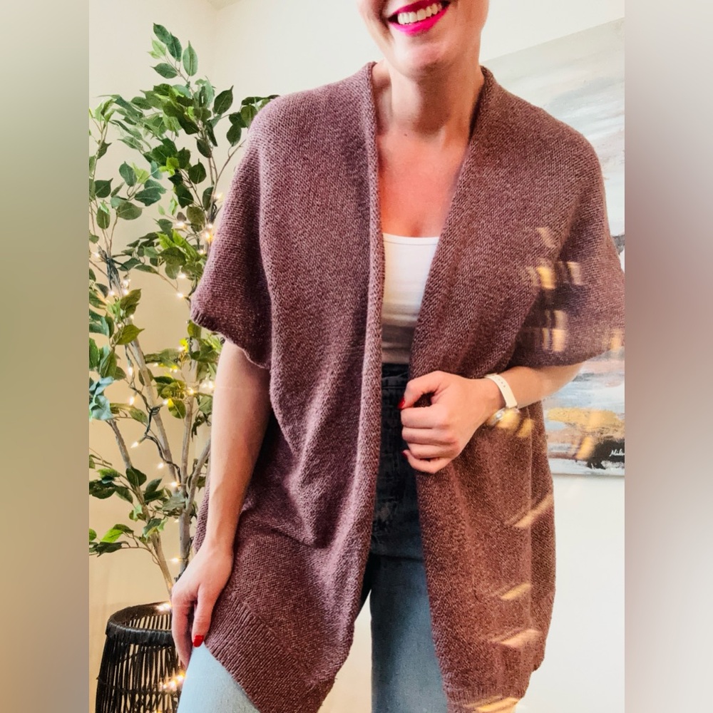 ARITZIA Community Ionic Cape Cardigan Sweater Mauve Dusty Pink XXS/XS